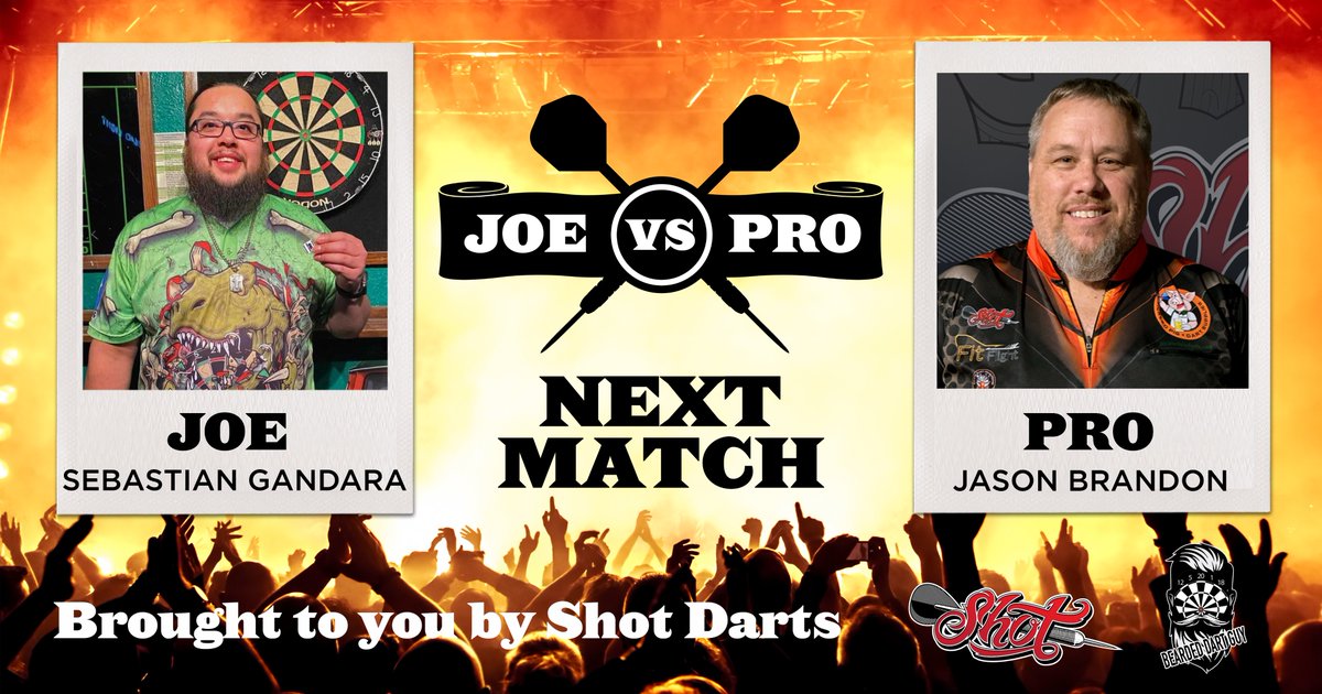 JOE VS PRO this week! Tune into @beardeddartguy  Thursday 12th at 8 pm EST and watch Seabass take on Jason Brandon. Should be a fun match! #shotdartstribe