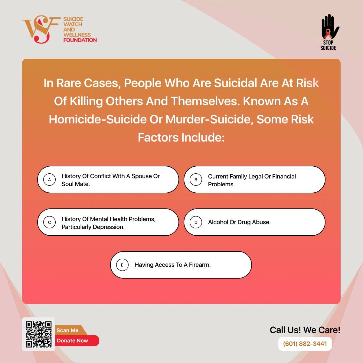 Share hands with Suicide Watch and Wellness Foundation and save millions of lives.

We Believe together we can make a difference please joinus: suicidewatchandwellnessfoundation.org

#TogetherWeCan #stopsuicide #nevergiveup #wearehereforyou #mentalhealthsupport  #awareness #suicideprevention