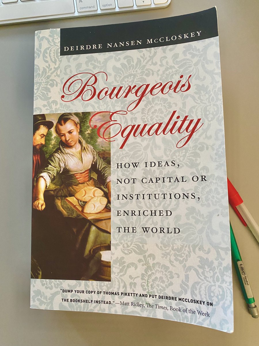 Jordan Lofthouse (@jordanlofthouse) on Twitter photo Just finished a cover-to-cover read of “Bourgeois Equality” by <a href="/DeirdreMcClosk/">Deirdre Nansen McCloskey</a>. I highly recommend it to anyone interested in economic growth, human development, political philosophy, or moral philosophy. The book masterfully presents its arguments with wit and charm. Just finished a cover-to-cover read of “Bourgeois Equality” by <a href="/DeirdreMcClosk/">Deirdre Nansen McCloskey</a>. I highly recommend it to anyone interested in economic growth, human development, political philosophy, or moral philosophy. The book masterfully presents its arguments with wit and charm.