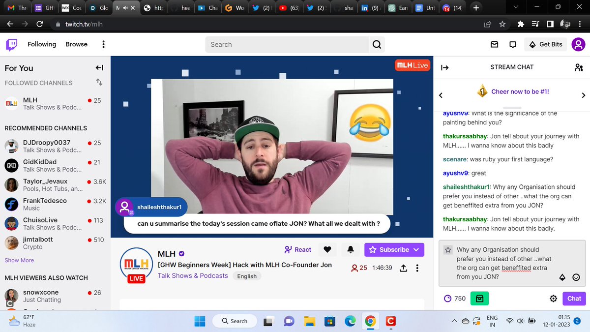shylessdev's tweet image. Had an incredibly Great session filled full of Fun while learning. One of my comment &quot;Prolly, Jon is having fun with his own instinct&quot; got addressed by JON when while struck in an error.I could make him laugh that time. Error got Fixed later at Day3 of #GlobalHackWeek @MLHacks.