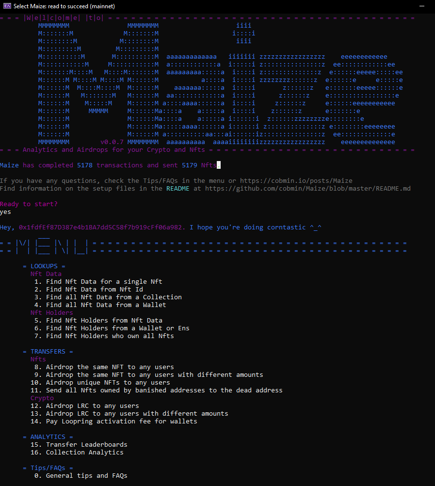 MaizeHelpsArt's tweet image. My favorite implementation is that you can now change Maize&apos;s colors to LoopDropSharp&apos;s with the &apos;Maize LDS Logo&apos;.
loopexchange.art/collection/mai…