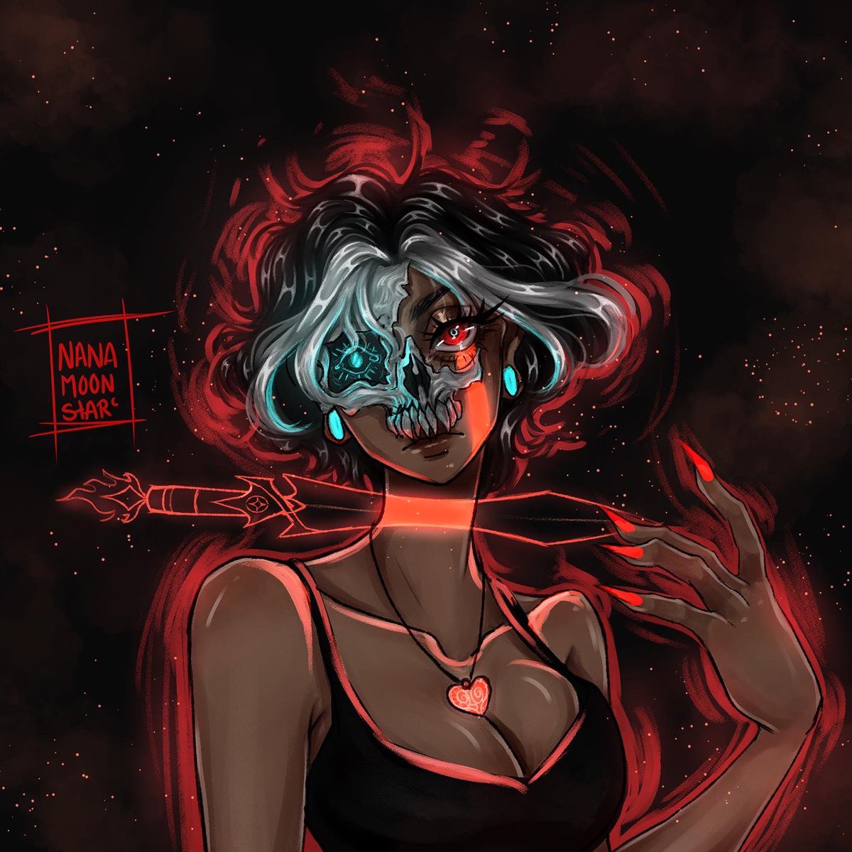 NanaMoonstar_'s tweet photo. I joins @ritzeldraws #dtiys #ritzel2023 I had to draw this, any excuse to draw teeth and skulls and I’m all in 💀🦷.
.
#ritzeldrawsdtiys #dtiyschallenge #artchallenge #dtiyscontest #spookyart #skullgirl #illustration #digitalart #digital #digitalillustration #illustrationartist https://t.co/hnJEE9C60a