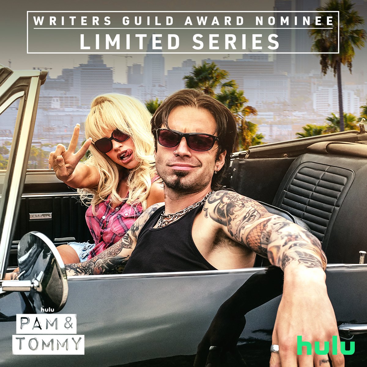 #PamAndTommy is nominated for Best Limited Series WGA Award 🖤