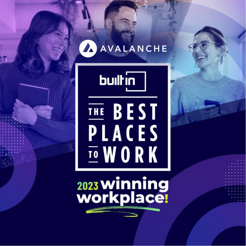 We’re honored to be named a #2023BuiltInBest winner by Built In! Huge thanks to each and every one of our teammates at Ava Labs for all that you do and for making the Avalanche platform and community awesome!