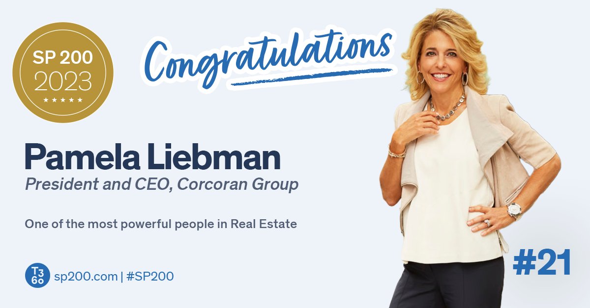 Congrats to @PamelabLiebman President + CEO of @CorcoranGroup for your inclusion in the 2023 #SP200 and #Top5 of Women in #RealEstate. @Anywhere_re <a href="/Swanepoel/">Stefan Swanepoel</a> <a href="/realestatenews/">Real Estate News</a> <a href="/kellywhite/">kellywhite</a>