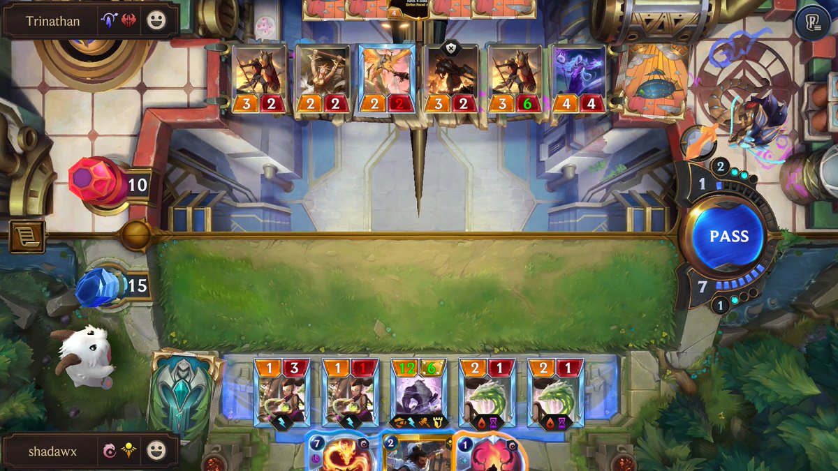 What is the correct play here? I think I might have to go Akshan to start counting down the landmark, but I'm not quite sure.
What is your line and why?

GO.