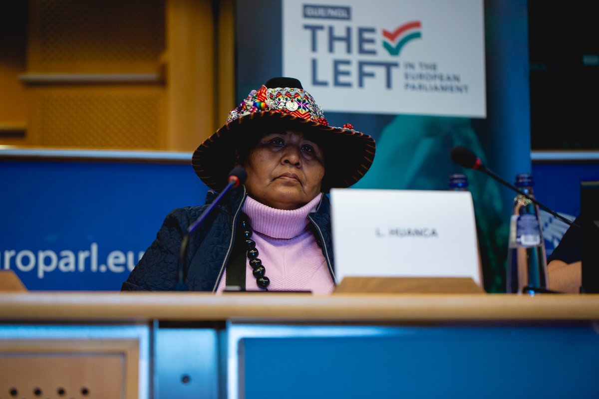 MiguelUrban's tweet photo. Hoy hemos recibido en el Parlamento Europeo a Lourdes Huanca. Campesina, mujer, indígena: luchadora. Voz desde abajo. Dignidad y resistencia frente a la barbarie reaccionaria del gobierno asesino de Dina Boluarte. Nuestra ternura internacionalista al pueblo peruano en lucha https://t.co/8WV41ARm0o