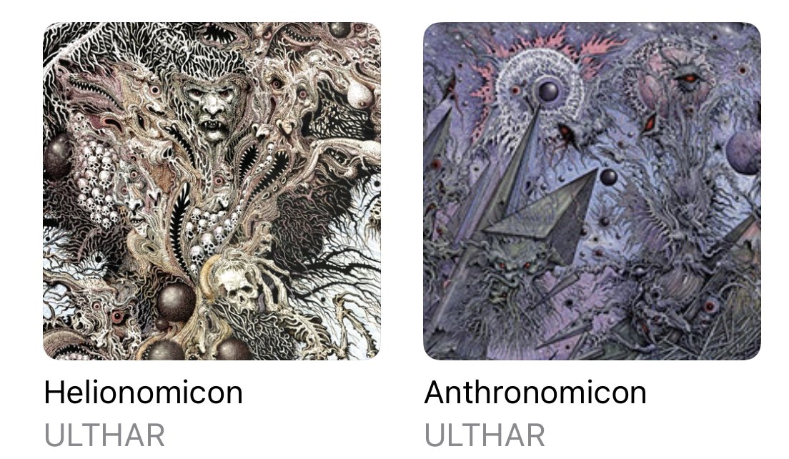These double releases by Ulthar on <a href="/20buckspinlabel/">20 BUCK SPIN</a> are each fucking incredible. One traditional banger album ‘Anthronomicon’ followed by an expansive, labyrinthine beast with 2 sprawling 20 min tracks ‘Helionomicon’. Blackened Technical Death at its absolute best.