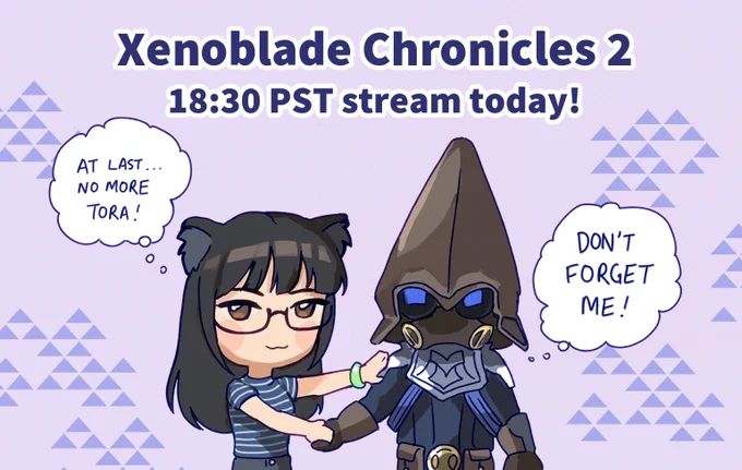 Twitch stream happening today! 6:30PM PST!
I will be playing more Xenoblade Chronicles 2!
https://t.co/OC7mA3O6QJ 