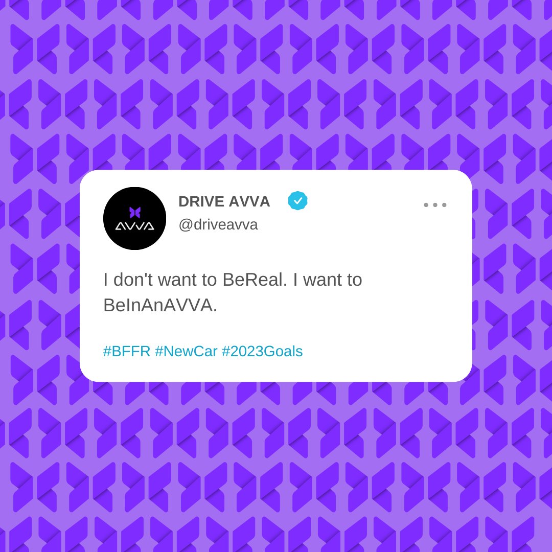 driveavva's tweet photo. It's time to #BeReal... AVVA is #Dallas' new choice for car memberships &amp; here's why:

💜 One Monthly Payment
💜 Insurance Included
💜 White Glove Maintenance Service
💜 Roadside Assistance
💜 Tire Protection
💜 AVVA #Upgrade Program
 APPLY TODAY ➡️ https://t.co/Cm44leA98D https://t.co/UrckbbvnIT
