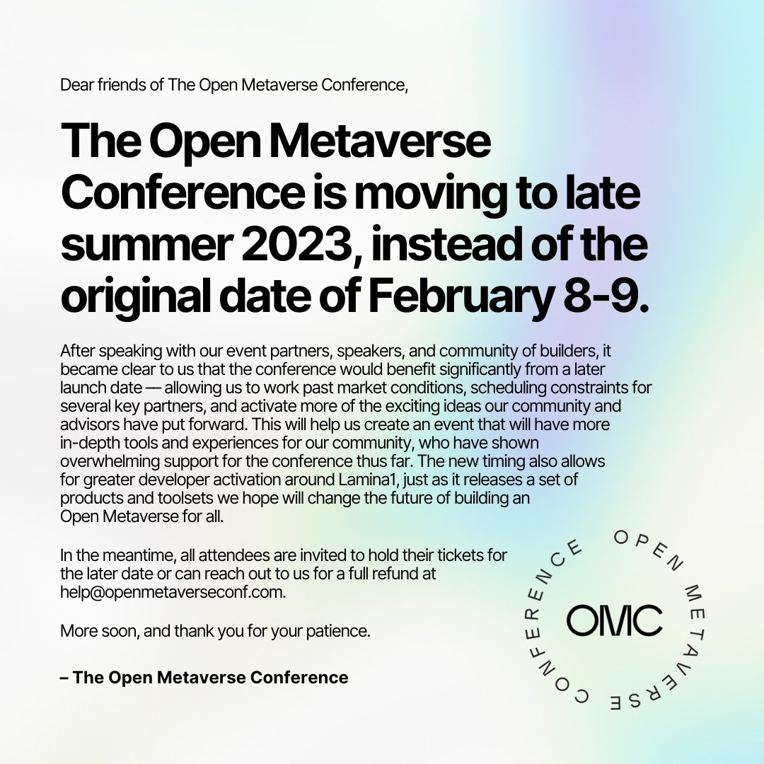 Open Metaverse Conference tweet media