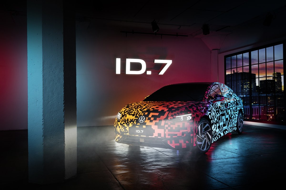 ItsHallHere's tweet photo. Not a concept car. It is finally happening.  The Volkswagen ID.7 sedan makes it's first appearance. https://t.co/Nr21MAOY1r