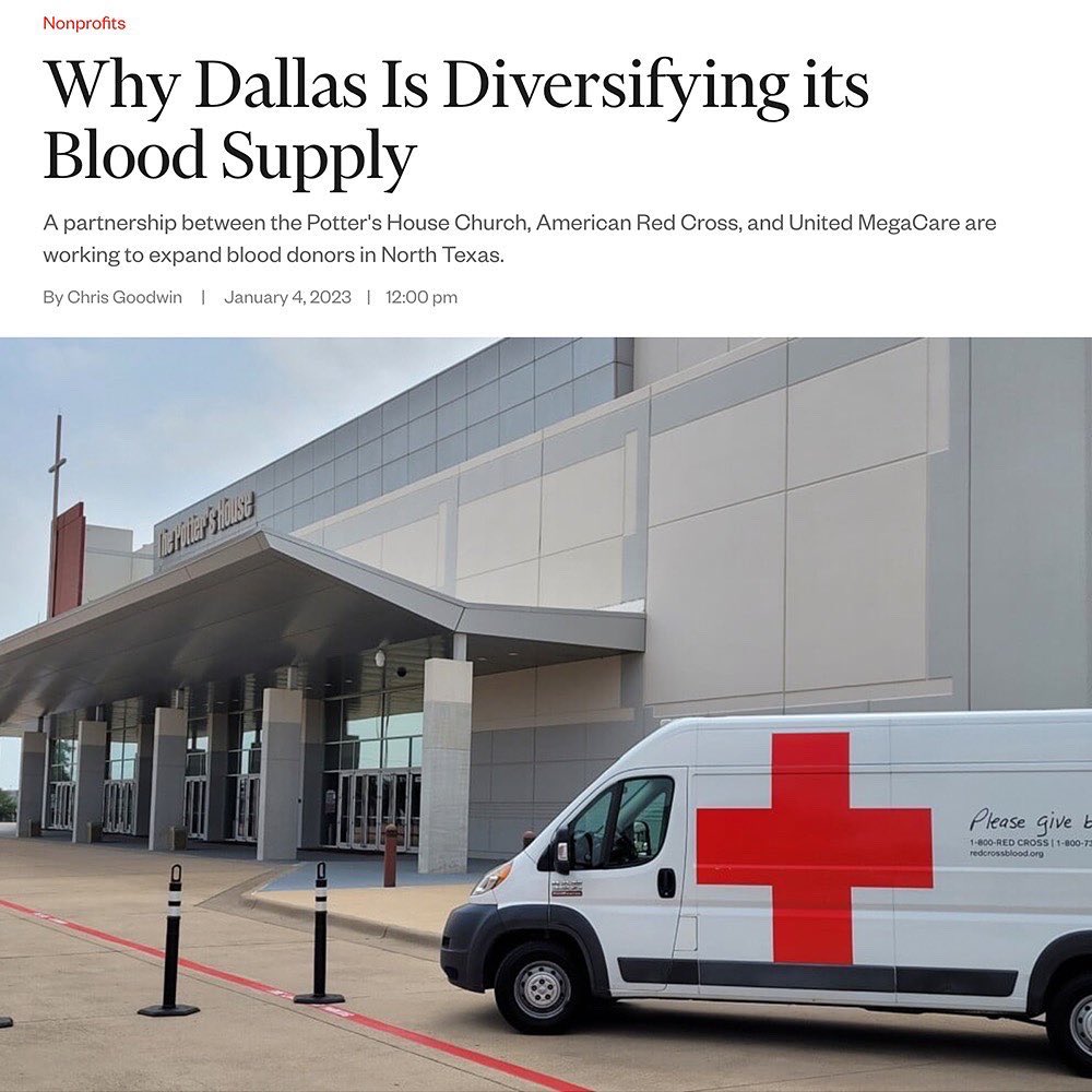 BishopJakes's tweet photo. We are elated that @DallasMagazine covered our partnership with @RedCross and @UnitedMegaCare to help sickle cell patients all around the city! The impact has been tear-jerking!

To donate, go to https://t.co/ndmn2tPTmz and use code UnitedMegaCareSickleCell

#RedCrossBlood https://t.co/dXruP0QYEY