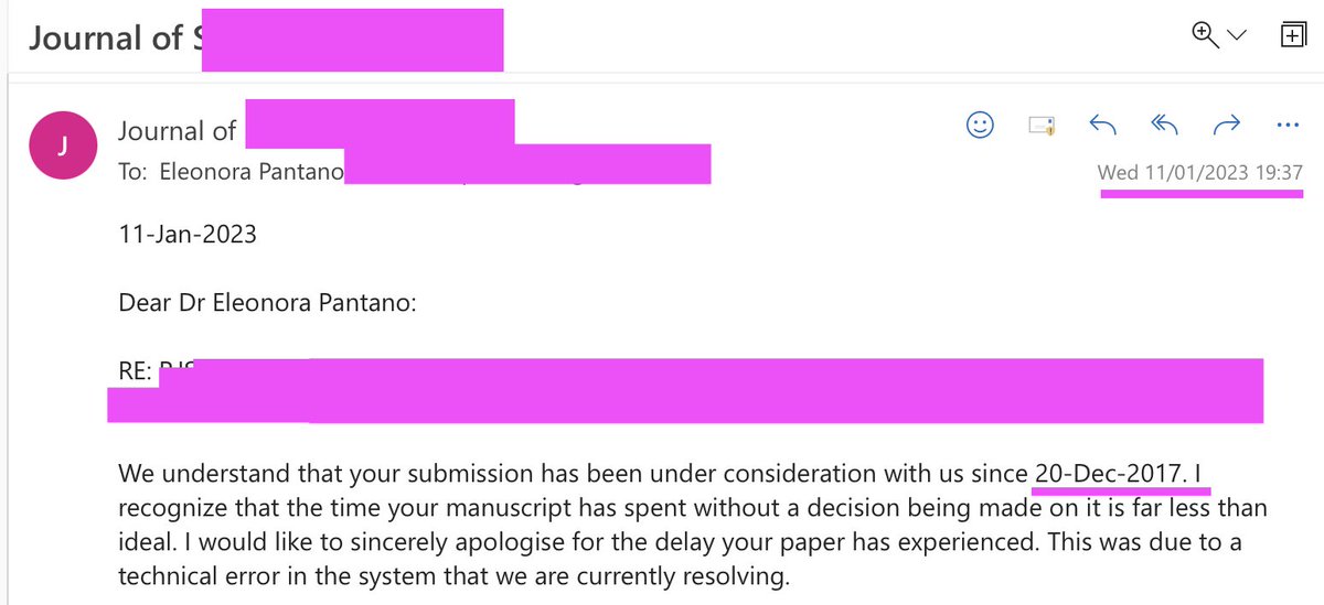 My longest (desk/first round) review ever!!! Did you experience more than 5 years for the first round of review? Do beat me! #academicpublishing #publishorperish #Review #academicWriting