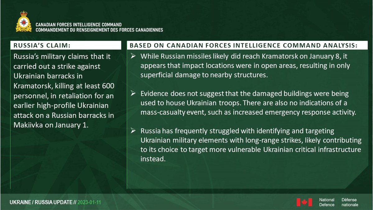 CanadianForces's tweet photo. We’re working with international partners to detect, correct, and call out the Kremlin’s state-sponsored disinformation about Ukraine.

Read the latest information based on Canadian Forces Intelligence Command analysis. 1/6 https://t.co/kRN0ABfZyK