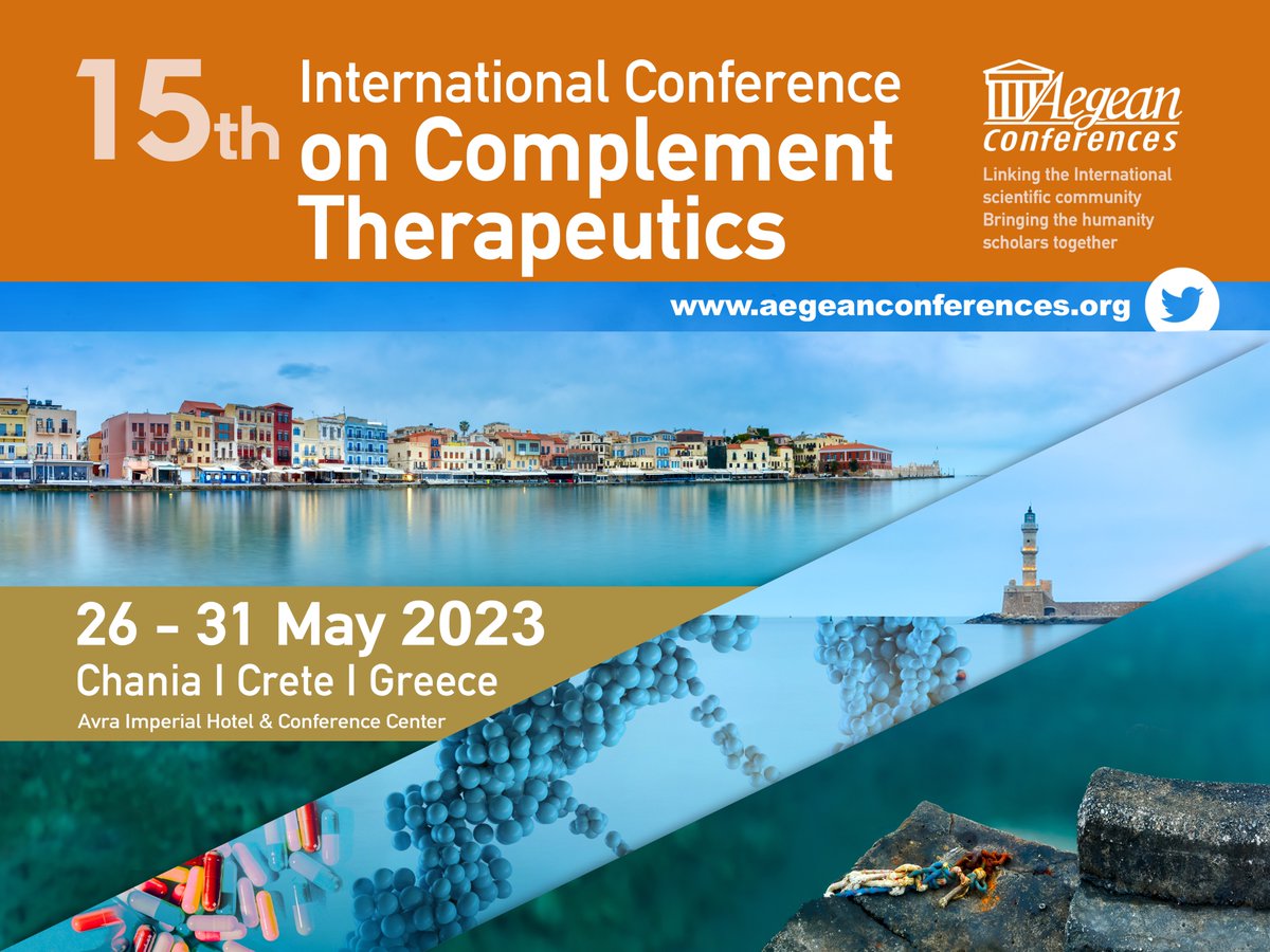 Register today to reserve your spot at the 15th Int'l Conference on #Complement #Therapeutics on #Crete #Greece2023 organized by @LambrisJD @dmastellos @roumenina