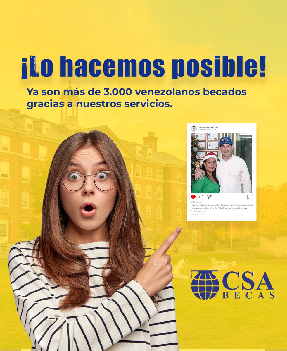 csabecascentral's tweet photo. Alcanzar tu meta de estudiar en el extranjero es nuestro objetivo más importante. Tú puedes vivir, estudiar y trabajar legalmente en los Estados Unidos gracias a CSA Becas 💙

https://t.co/eXSkE7aKB2 https://t.co/a4Rf9iMHik
