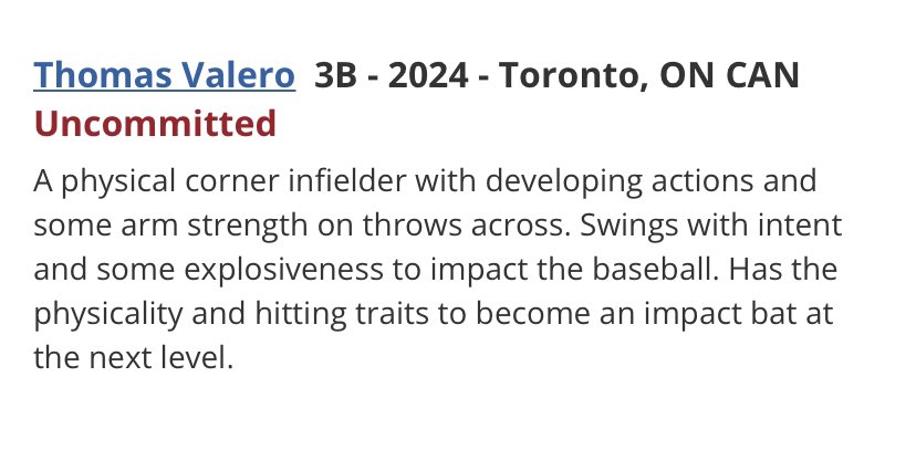 Tommy_V2705's tweet image. Proud to have made the 2024 Top Prospect List at the #PGMainEvent @PGShowcases @pg_int1 @PG_Scouting