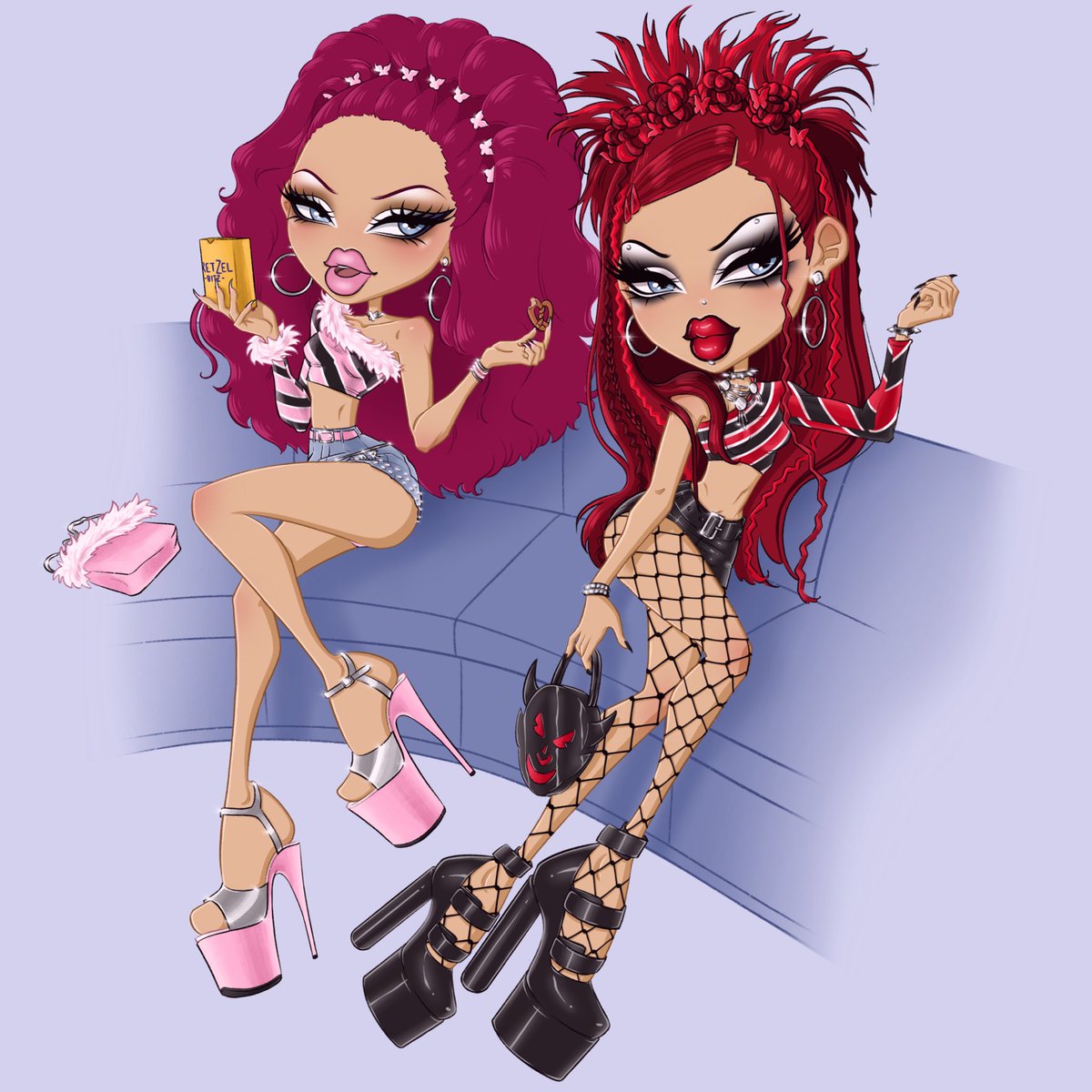 zd_designz's tweet photo. 🍭 well, this doesn't look like the toy store! 🌶️ @sugarsworld_ &amp; @callmespice_ ✨ @Bratz #rupaulsdragrace15 https://t.co/D3YBGY9tr0
