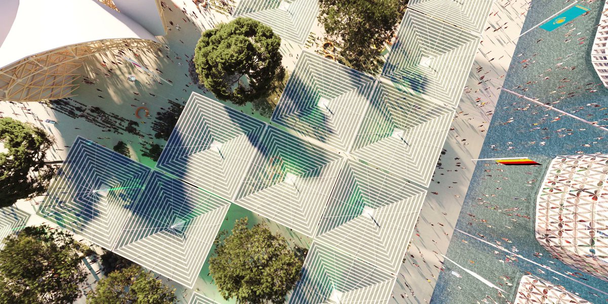 The world's largest urban solar farm could be constructed in Rome. The project forms part of a masterplan created by <a href="/crassociati/">CRA-Carlo Ratti Associati</a> for the city's 2030 Expo bid - bit.ly/3IDroAL #construction #architecture #renewableenergy