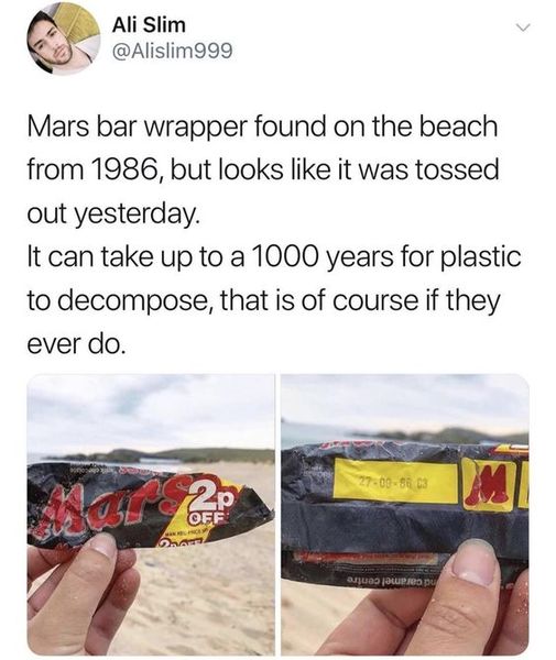 green4EMA's tweet photo. We need to stop designing single-use items to last for decades. 

#PlasticPollution #environment https://t.co/ot1iKjlJ6D