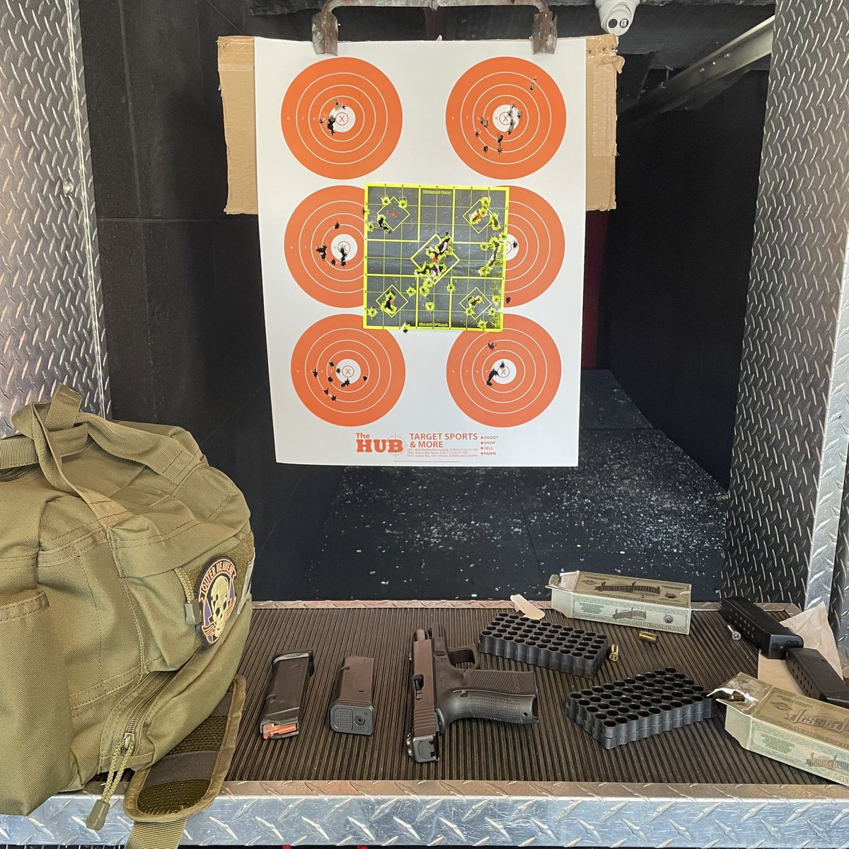 StevenHildreth's tweet photo. Been a few months since I've gotten some time behind the gun. Finally got it in today at #TheHub.
Wasn't firing too far out (within 30 feet) & focused on speed and accuracy. Not too bad; still leaves something to be desired.
#ProGun #2A #ThePewPewLife #PracticeMakesProficient https://t.co/sKuJitiIXD