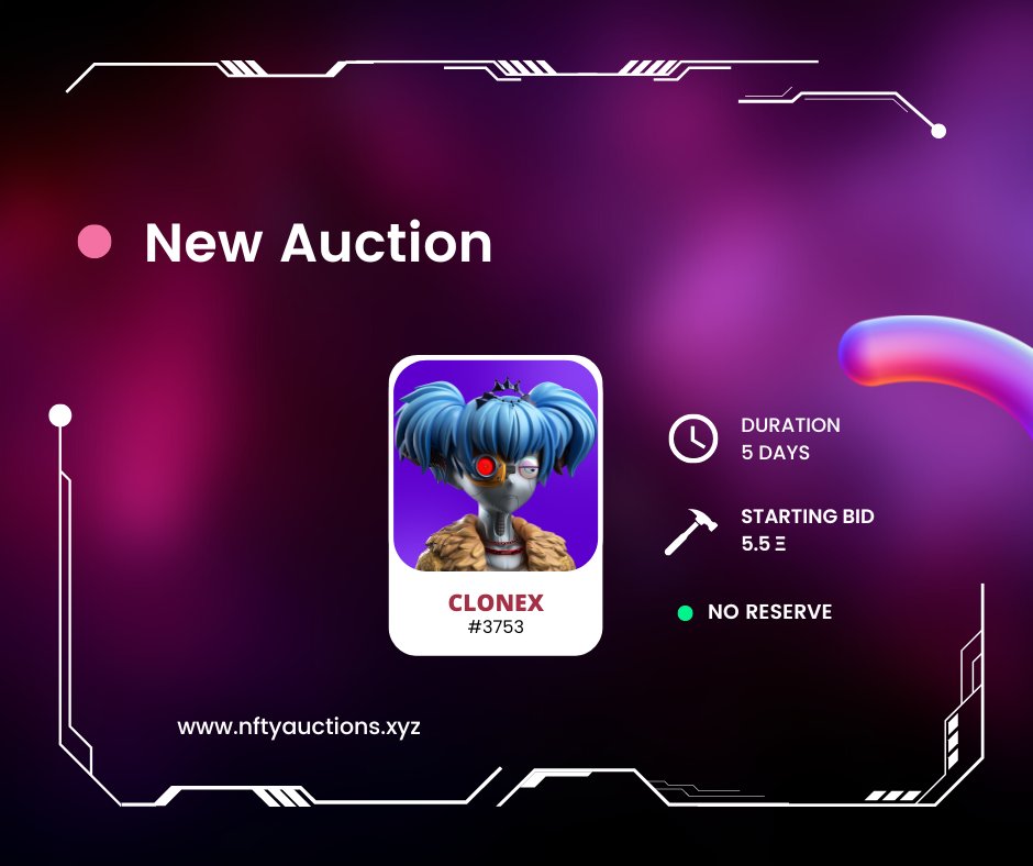 LiqAuctions's tweet photo. 🚨 NEW AUCTION: @RTFKT CloneX #3753
🤑: 5.5 ETH starting bid (No Reserve)
⏳: 5 days (bid-extended)
🔗: in bio

Notes: Murakami Double Drip

#clonex https://t.co/XoCRFvuZYi