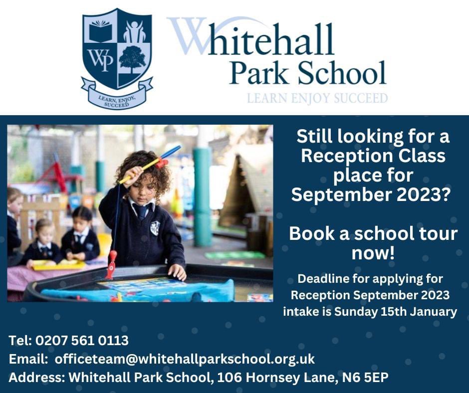 Reception class 2023! Book a tour of our school! You will have the opportunity to speak to a member of the Early Years Team and Senior Leadership Team. The deadline for applications is Sunday 15th January!
