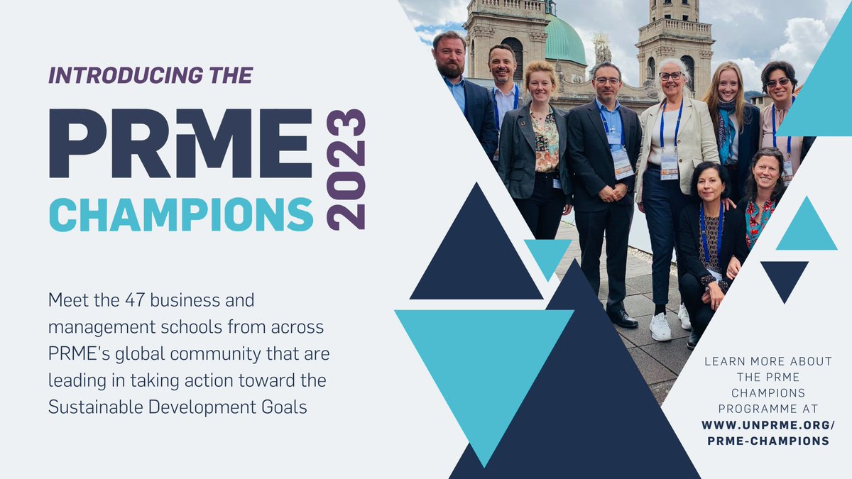 🏆Introducing the 2023 PRME Champions!🏆
PRME Champions are dedicated business and management schools from across PRME's 🌍 community who work together to address shared barriers for our community, &amp; deliver value for business &amp; society
Meet the schools👉unprme.org/news