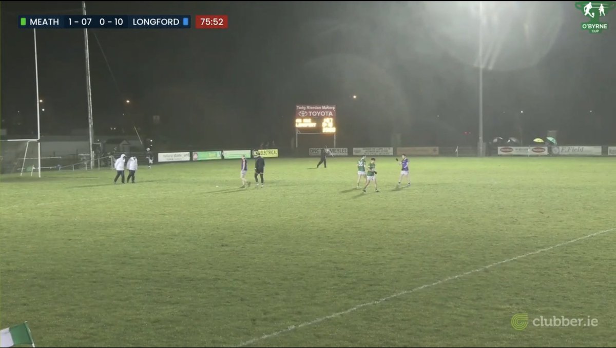 Great result for longford tonight in getting a draw v Meath in Ashbourne in shocking conditions to reach the OByrne cup final . Delighted to get to watch it at home in front of the fire !#clubber.ie #longfordgaa