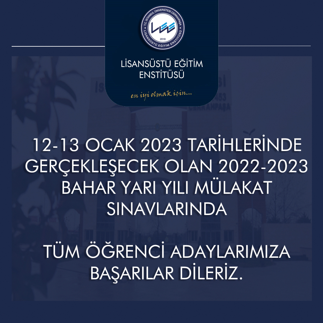 #doktora #yükseklisans #iüclisansüstü #mülakat