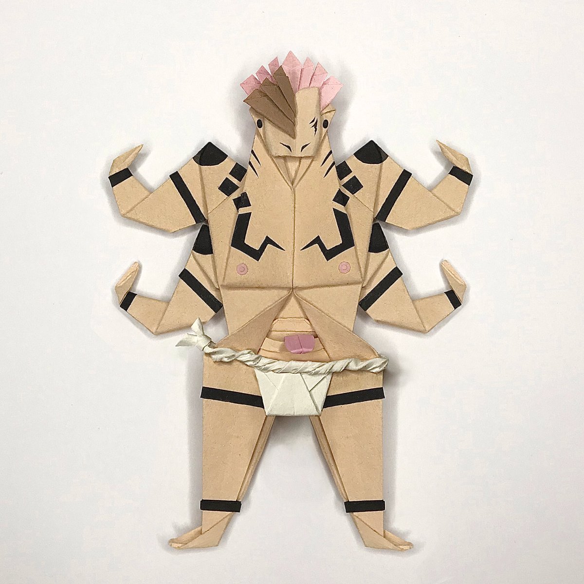_villain_lady's tweet photo. I wanted to submit my contribution to @xiao_signo028 
#sukuna the origami flexing macho. 💪🏻⛩ https://t.co/BDIF2TdS5F