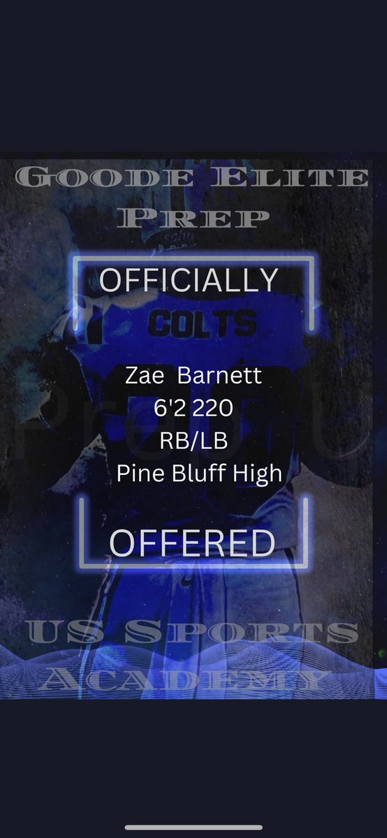 #AGTG Blessed to receive a offer from @GoodeElitePrep <a href="/marqucee/">Marqucee D Richardson</a> <a href="/jaybarnett22/">Steven “Jay” Barnett</a> <a href="/CoachMike2Will/">Coach Mike Will</a> <a href="/PrepRedzoneAR/">Prep Redzone Arkansas</a>