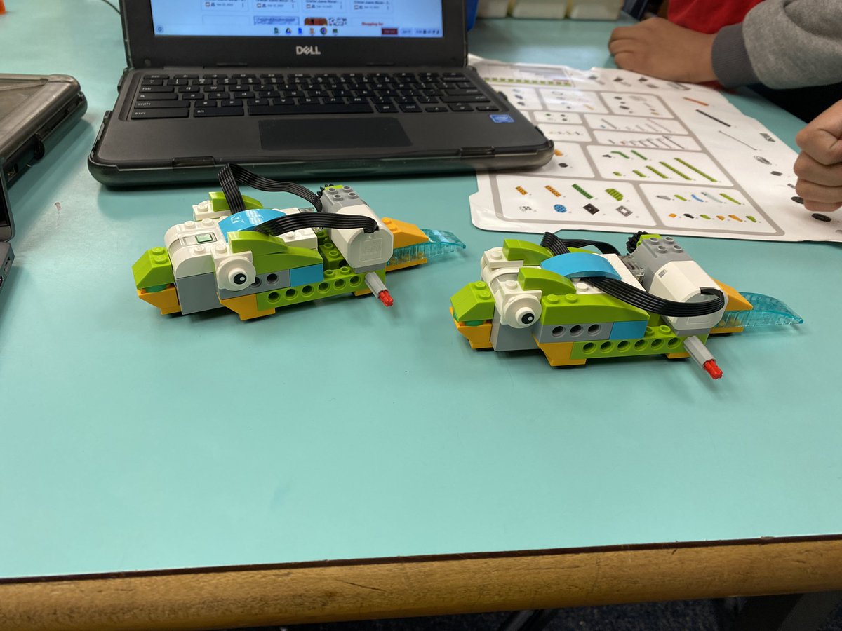 Third grade students are using <a href="/LEGO_Education/">LEGO Education</a> We Do Kits to model a frog’s life cycle. Today, two groups completed the tadpole. The next step involves adding legs and coding it to move. Stay Tuned!!! #csforall #STEAM