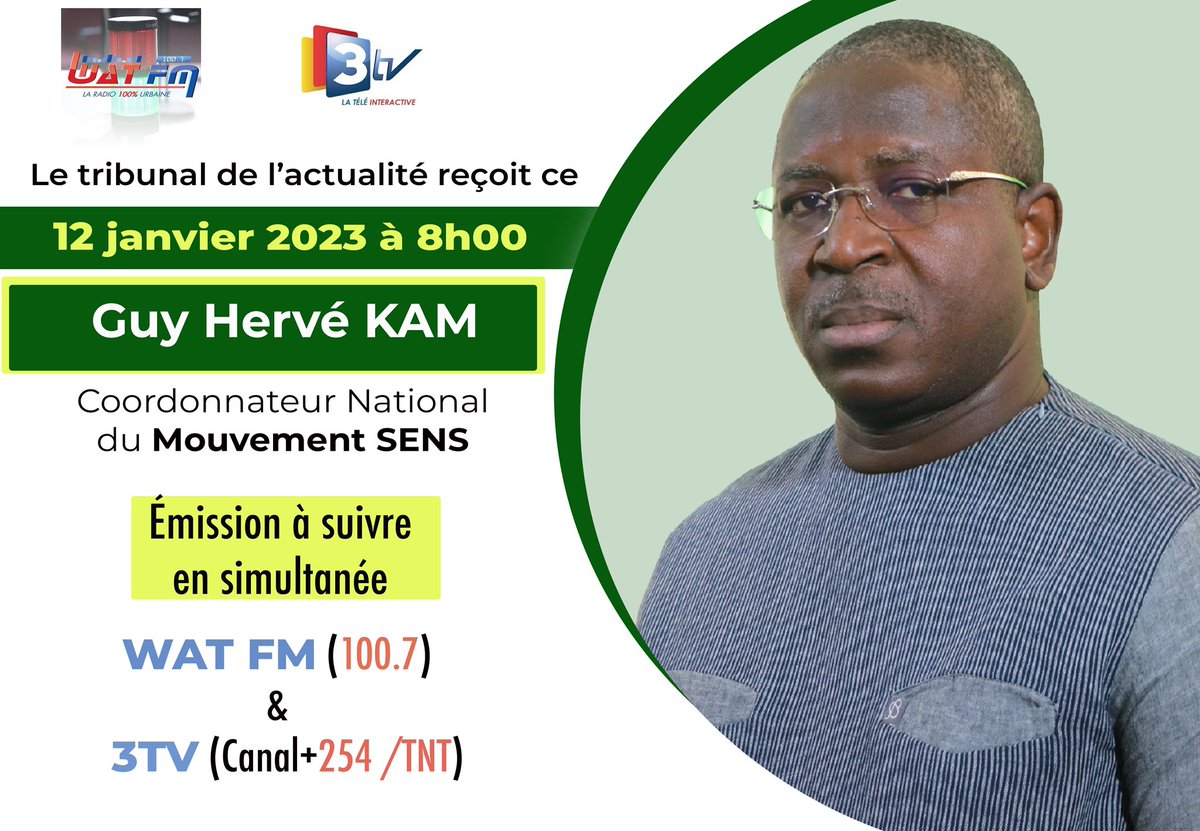 guy_kam's tweet image. #Burkina Je serai demain sur le plateau du tribunal de l’actualité, en simultané sur 3TV &amp;amp; Wat FM 📻, à partir de 8h. 

Restez connectés. 

#tribunaldelactualité #3TV #WatFM #SENS #Lwili