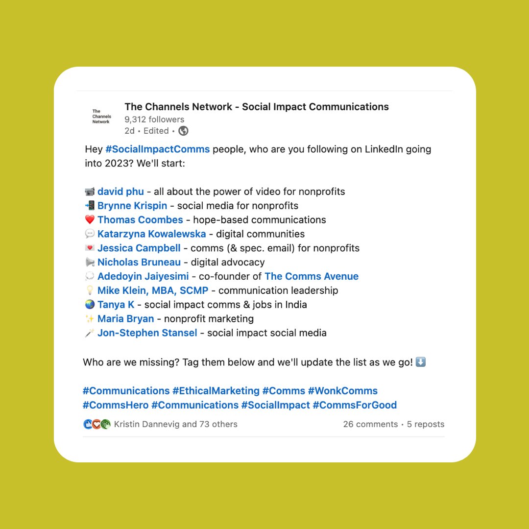 Channels #SocialImpactComms tweet media