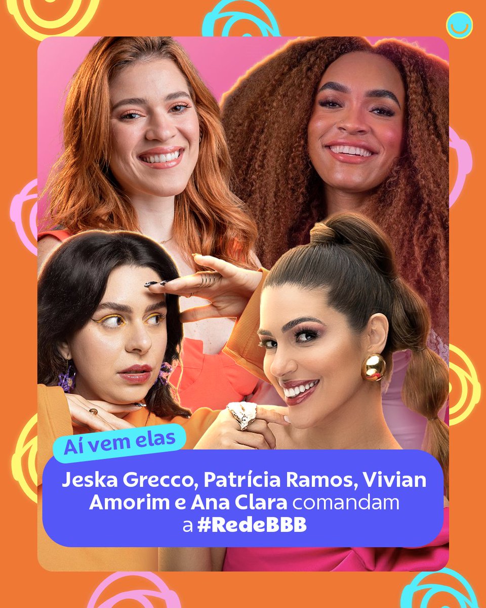 gshow's tweet photo. Tem novidade na #RedeBBB!!! 😃

Ana Clara, Vivian Amorim, Jeska Grecco e Patrícia Ramos comandam a programação durante o #BBB23.
Fique por dentro! ➡ https://t.co/7UFmMyAEL9 🧡

@bbb https://t.co/ETzDTLfylq