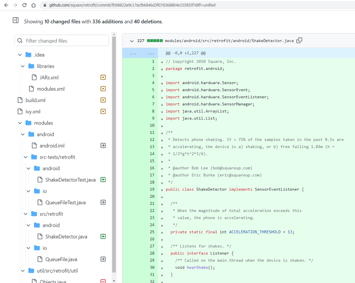 Did you know?

Square/Retrofit, the popular REST API client you use in #androiddev today, used to have a Shake Detector.

github.com/square/retrofi…