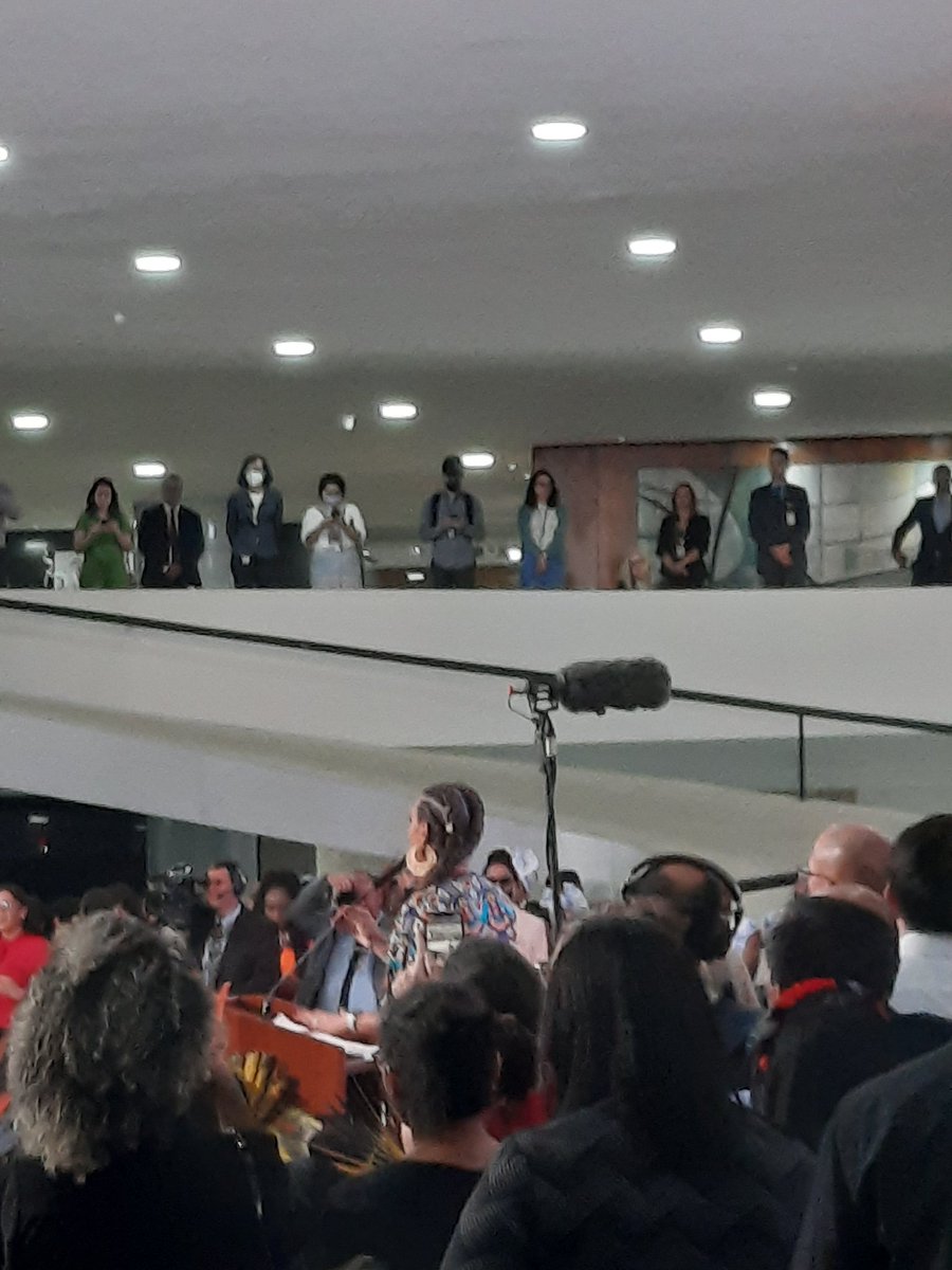 "Combater o racismo e o facismo parte também da luta por justiça, reparação e democracia.", <a href="/aniellefranco/">Anielle Franco</a> em seu discurso de posse como ministra da Igualdade Racial.