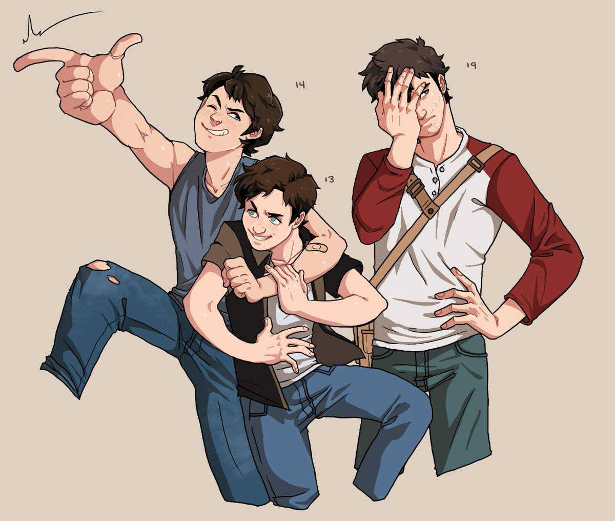 AU or whatever where they're childhood friends before everything goes terribly wrong 

[ Nathan Drake Sam Drake Rafe Adler ]