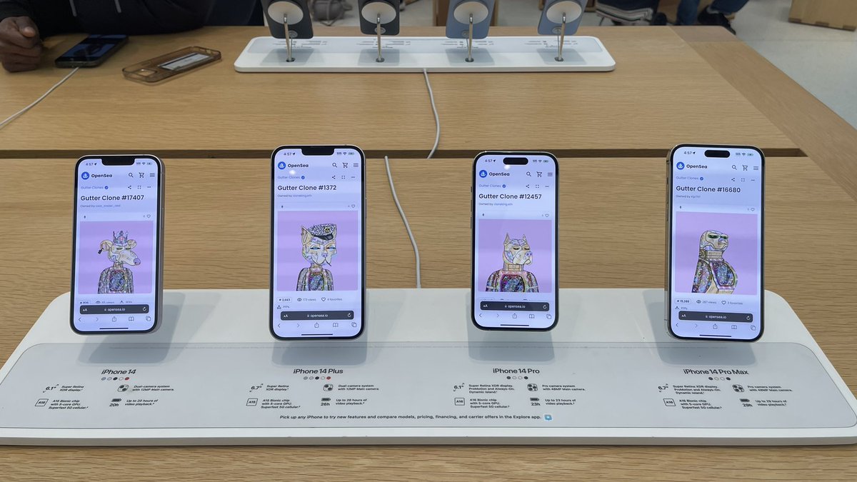 yammer79's tweet photo. Did someone say @GutterCatGang Clones War Wednesday? Bridging Web3 brand IRL. Set display to ‘always on’, last push before leaving NYC. Here’s to Gutter 2.0 #GangGang https://t.co/Aa3cMetKRQ