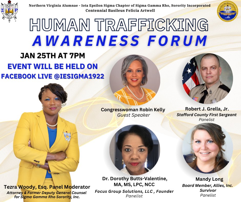 Join us on Wednesday, January 25th at 7pm for a discussion on Human Trafficking Awareness! The forum will be live streamed on Facebook and include Q&amp;A at the end. We hope to see you there.