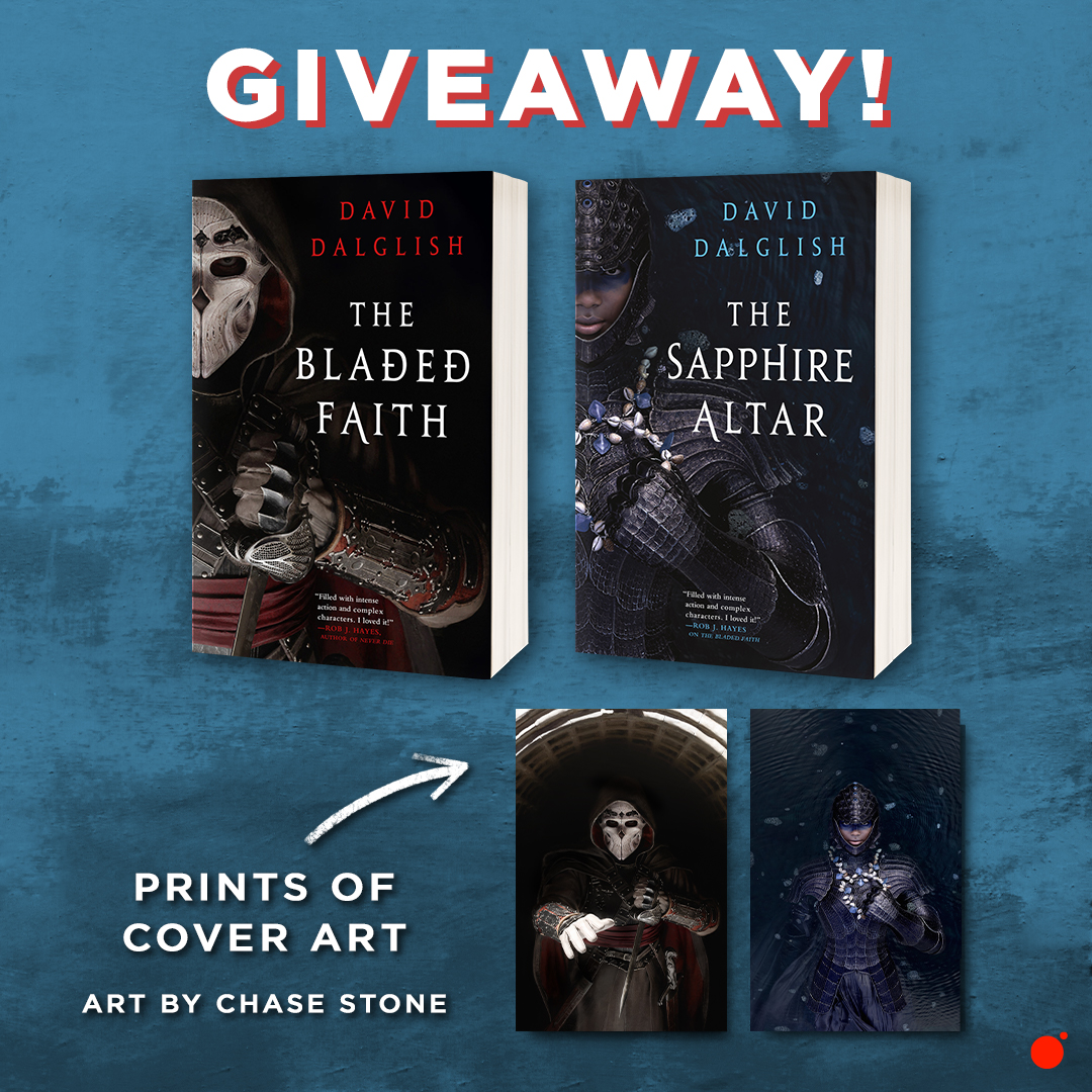 Enter for a chance to win The Bladed Faith and The Sapphire Altar by @thatdalglishguy + prints of the cover art! To enter: like, retweet, reply, and follow <a href="/orbitbooks/">Orbit Books</a>.⁣⁣⁣⁣⁣⁣⁣⁣