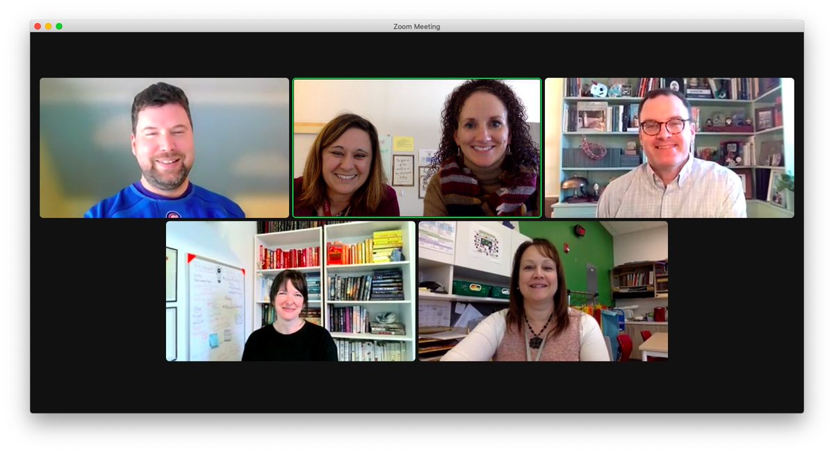 caribouteacher's tweet photo. A great meeting of the minds today with @ACTOY2019, @sbresett68, @RobDom4, @MaineSchoolTech, and Kathryn Meyer for our 2nd annual MLTI day at Caribou Community School! Podcasting, design thinking, green screens and cospaces! Let’s go! @mdoenews #countyism #loveteaching #innovate https://t.co/SOO7cW7C9G