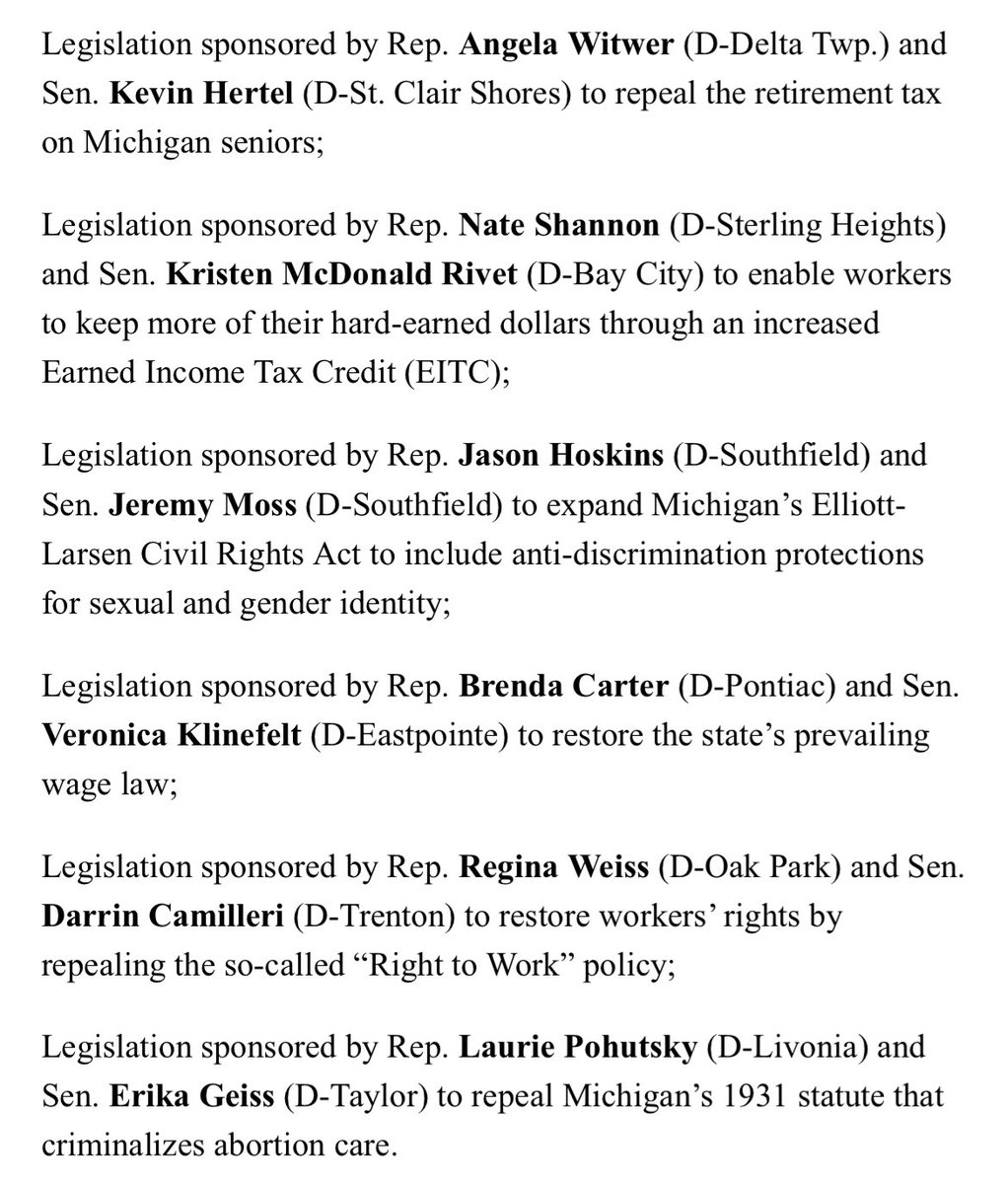 JeremyAllenMoss's tweet photo. I will enthusiastically champion the priorities laid out today by @WinnieBrinks &amp; @JoeTate02 that support Michiganders in every community, regardless of their station in life — including the bill I introduced today to ensure our #LGBTQ community is protected from discrimination. https://t.co/hJFXX5EUcu