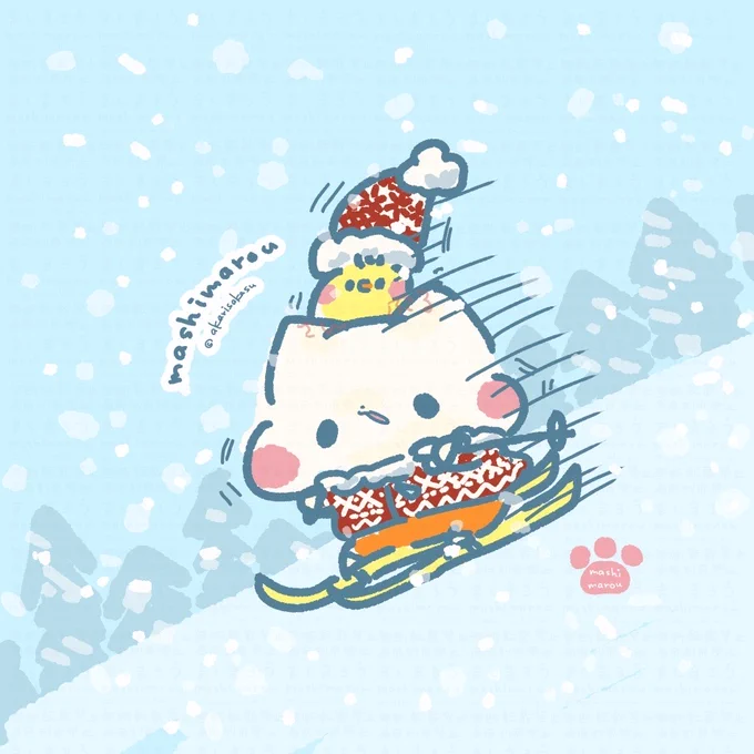 今日は、スキーの日だそうです#ましまろう#スキーの日 