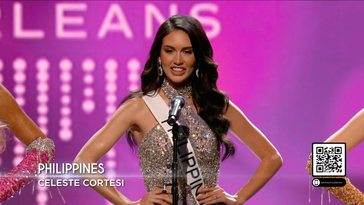 PhilippineStar's tweet photo. BEST OF LUCK, CELESTE! 🇵🇭👸

Miss Universe Philippines 2022 Celeste Cortesi flaunts her elegance during the 71st Miss Universe Preliminary Competition on Thursday. (Facebook/Miss Universe) https://t.co/R7vozJ1tVl