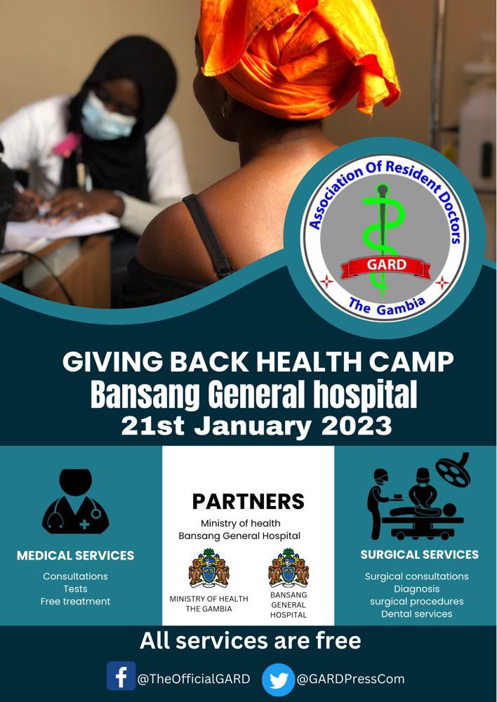We’re starting this year with what we love doing, #GivingBack! Join us in the CRR on the 21st January as we deliver much needed #health services for #free at the Bansang Hospital. 

#Gambia #doctor