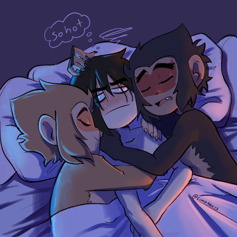 When you have two clingy and fluffy boyfriends ! #monkiesin