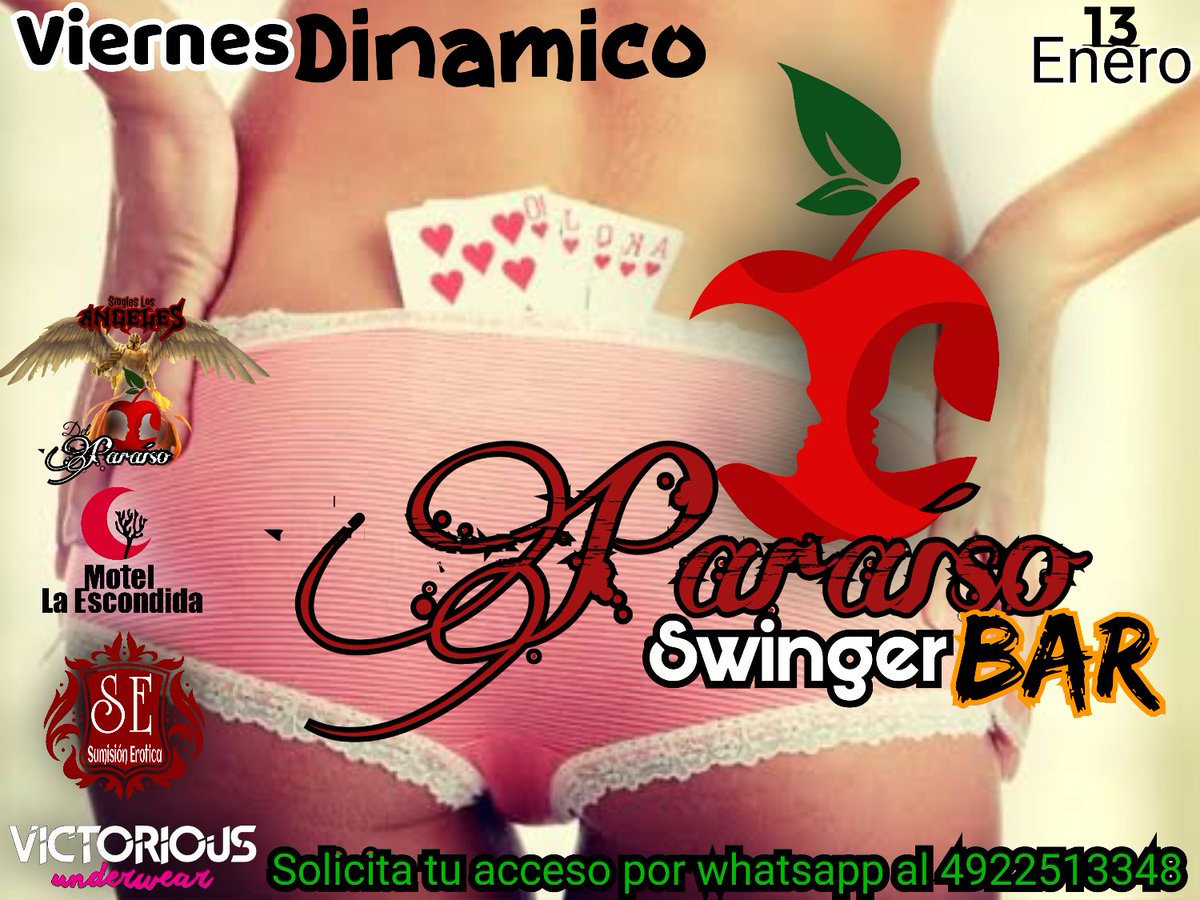 ParaisoSwZac's tweet photo. Los esperamos como todos los Viernes Dinámicos En #ParaisoVIP #SwingerBar #ViernesDinamico
Los esperamos para pasar Una noche llena de erotismo y sensualidad retos divertidos y candentes
Soliciten su acceso por whatsapp
4922513348
N.R.D.A
#AdanSwZacatecas
#PelonSw
#SwingerClub https://t.co/mlx3uXO6Ni
